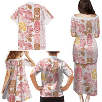 Christmas Aloha Hawaii Tiki Family Matching Puletasi and Hawaiian Shirt Hibiscus Spring Colors LT7 - Polynesian Pride