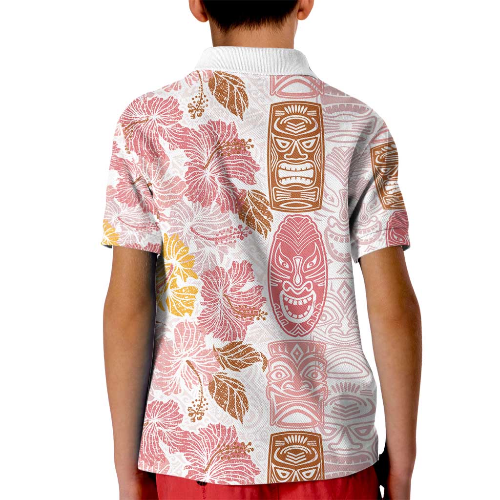 Christmas Aloha Hawaii Tiki Kid Polo Shirt Hibiscus Spring Colors - Polynesian Pride