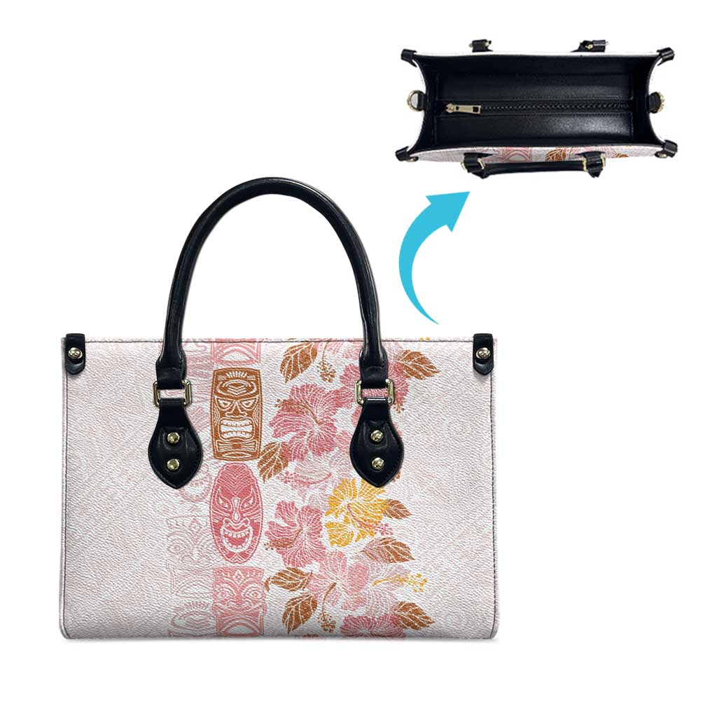 Christmas Aloha Hawaii Tiki Leather Bag Hibiscus Spring Colors - Polynesian Pride