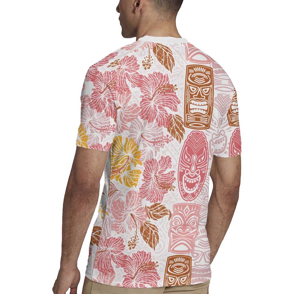 Christmas Aloha Hawaii Tiki Rugby Jersey Hibiscus Spring Colors - Polynesian Pride