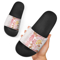 Christmas Aloha Hawaii Tiki Slide Sandals Hibiscus Spring Colors - Polynesian Pride