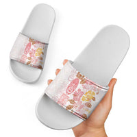 Christmas Aloha Hawaii Tiki Slide Sandals Hibiscus Spring Colors - Polynesian Pride