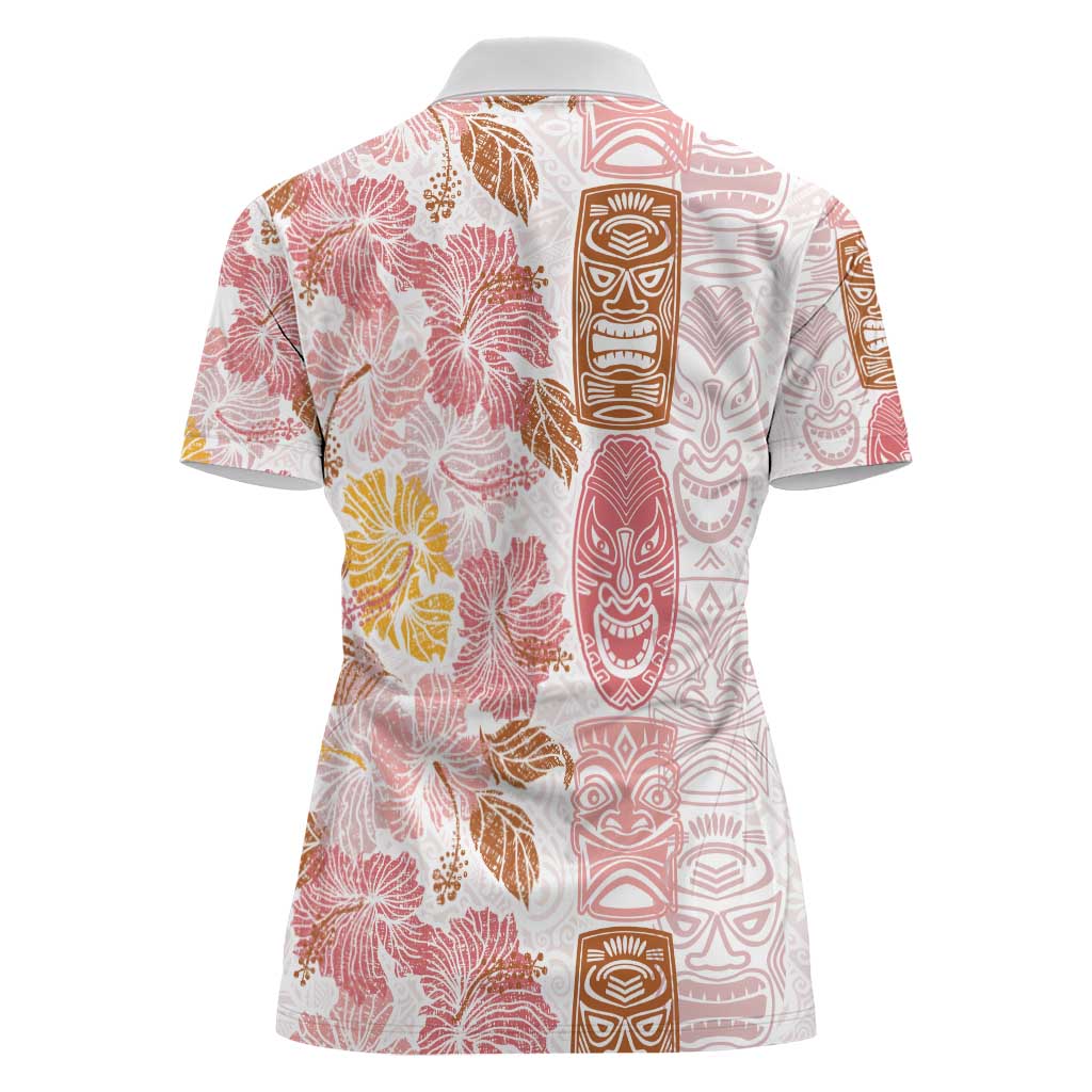Christmas Aloha Hawaii Tiki Women Polo Shirt Hibiscus Spring Colors - Polynesian Pride