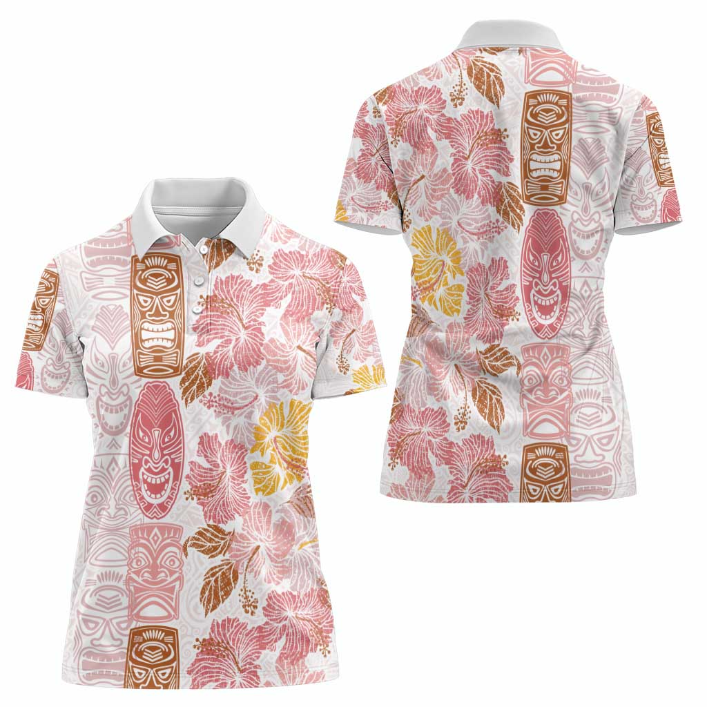 Christmas Aloha Hawaii Tiki Women Polo Shirt Hibiscus Spring Colors - Polynesian Pride