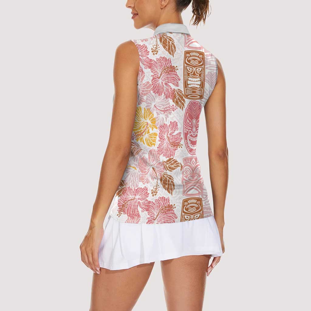 Christmas Aloha Hawaii Tiki Women Sleeveless Polo Shirt Hibiscus Spring Colors LT7 - Polynesian Pride