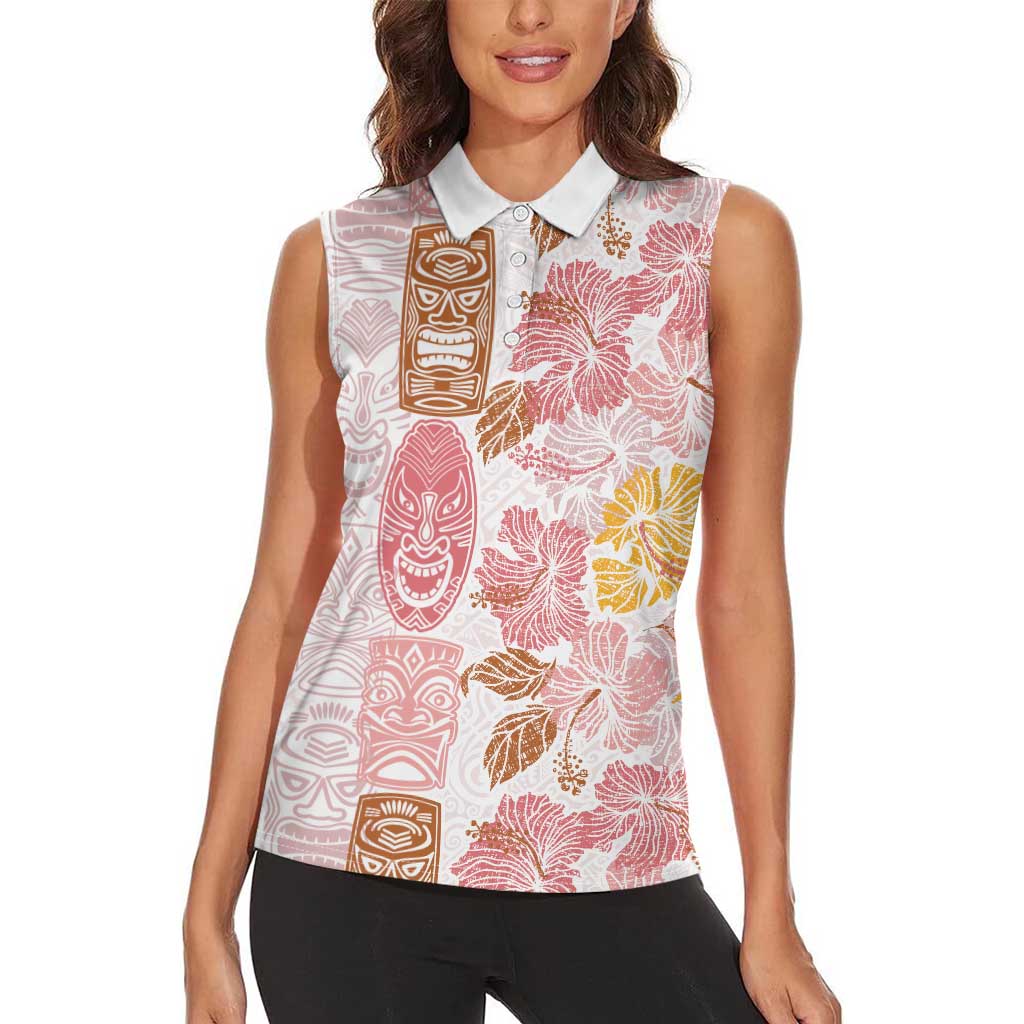 Christmas Aloha Hawaii Tiki Women Sleeveless Polo Shirt Hibiscus Spring Colors LT7 - Polynesian Pride