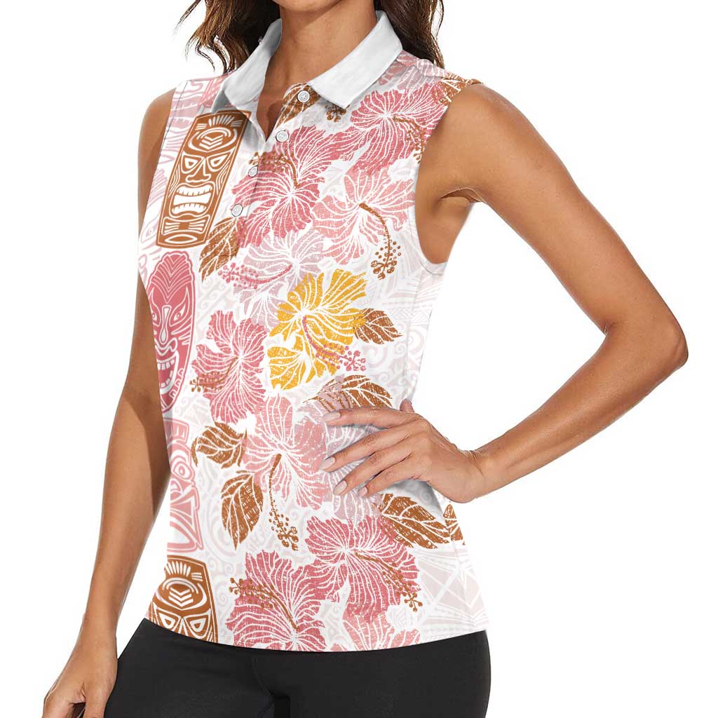 Christmas Aloha Hawaii Tiki Women Sleeveless Polo Shirt Hibiscus Spring Colors LT7 - Polynesian Pride