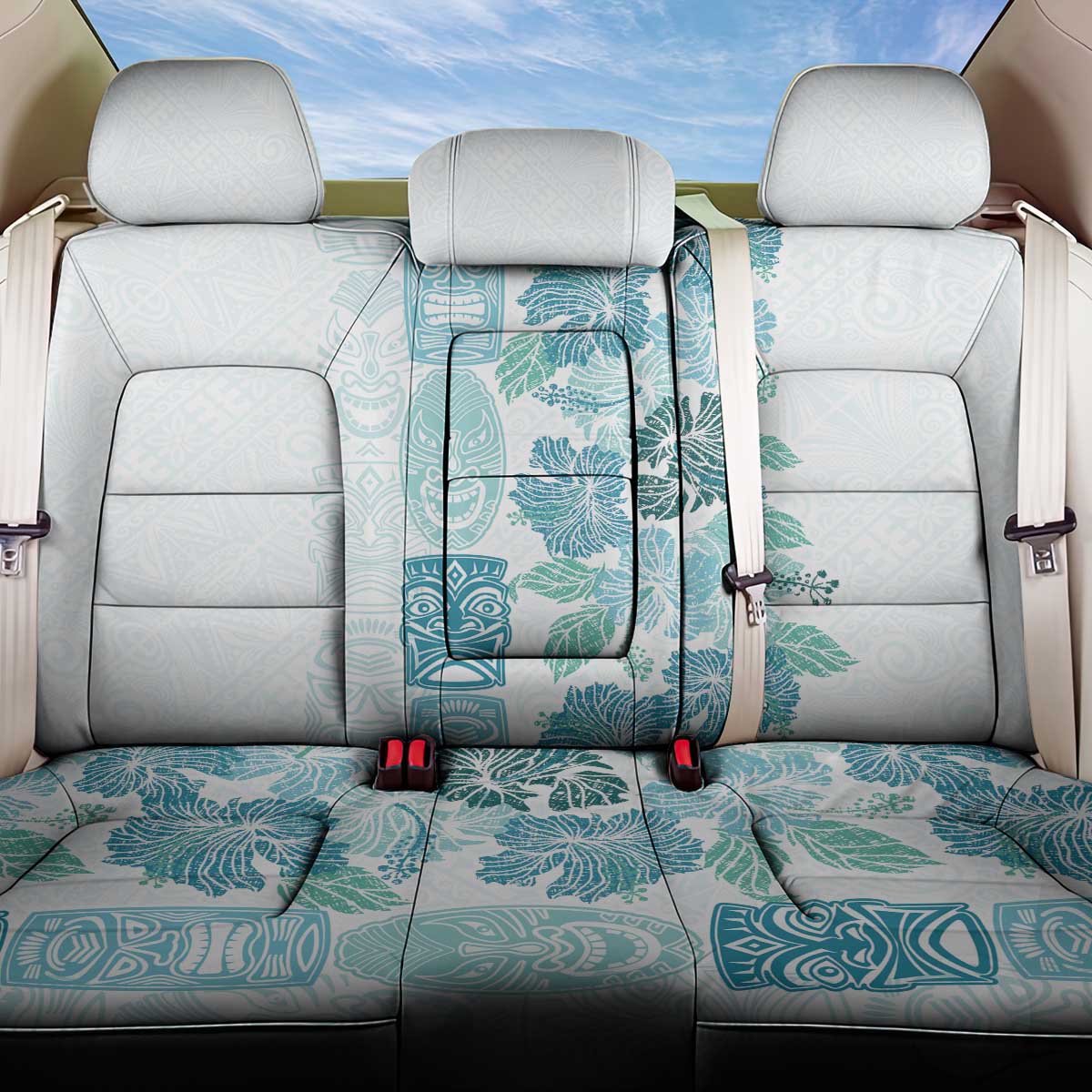 Christmas Aloha Hawaii Tiki Back Car Seat Cover Hibiscus Summer Colors - Polynesian Pride