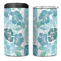 Christmas Aloha Hawaii Tiki 4 in 1 Can Cooler Tumbler Hibiscus Summer Colors LT7 One Size: 16 oz Turquoise - Polynesian Pride