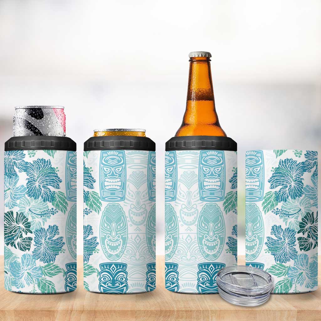 Christmas Aloha Hawaii Tiki 4 in 1 Can Cooler Tumbler Hibiscus Summer Colors LT7 - Polynesian Pride