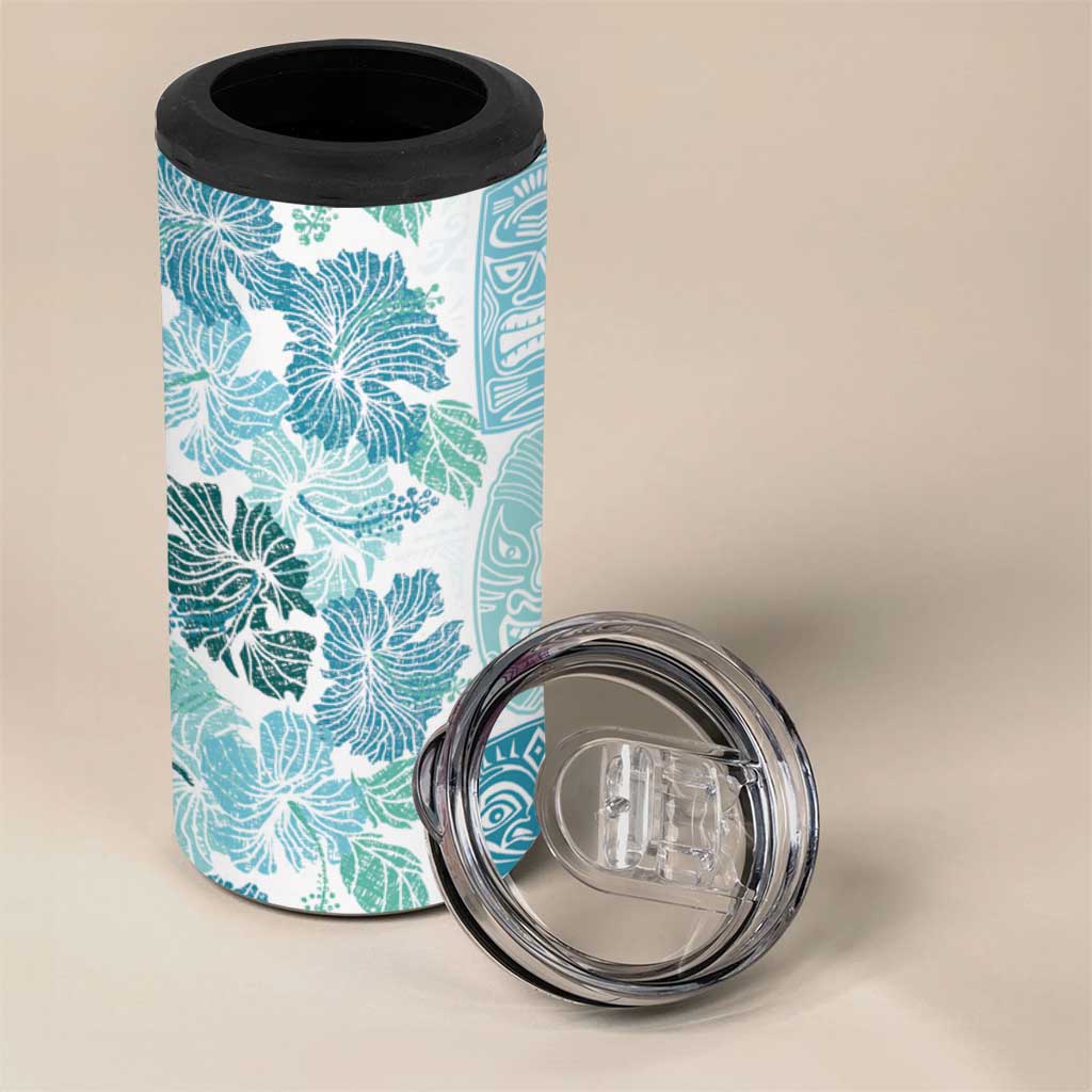 Christmas Aloha Hawaii Tiki 4 in 1 Can Cooler Tumbler Hibiscus Summer Colors LT7 - Polynesian Pride
