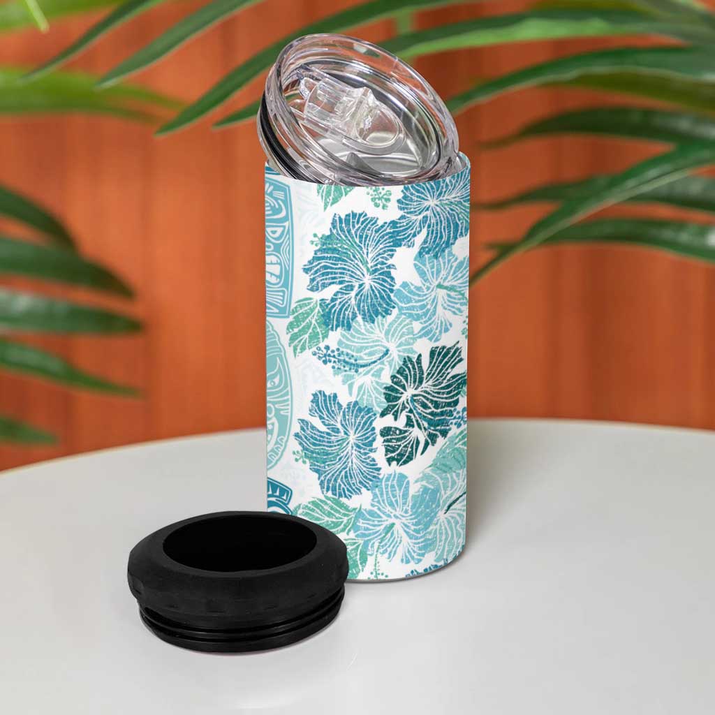 Christmas Aloha Hawaii Tiki 4 in 1 Can Cooler Tumbler Hibiscus Summer Colors LT7 - Polynesian Pride