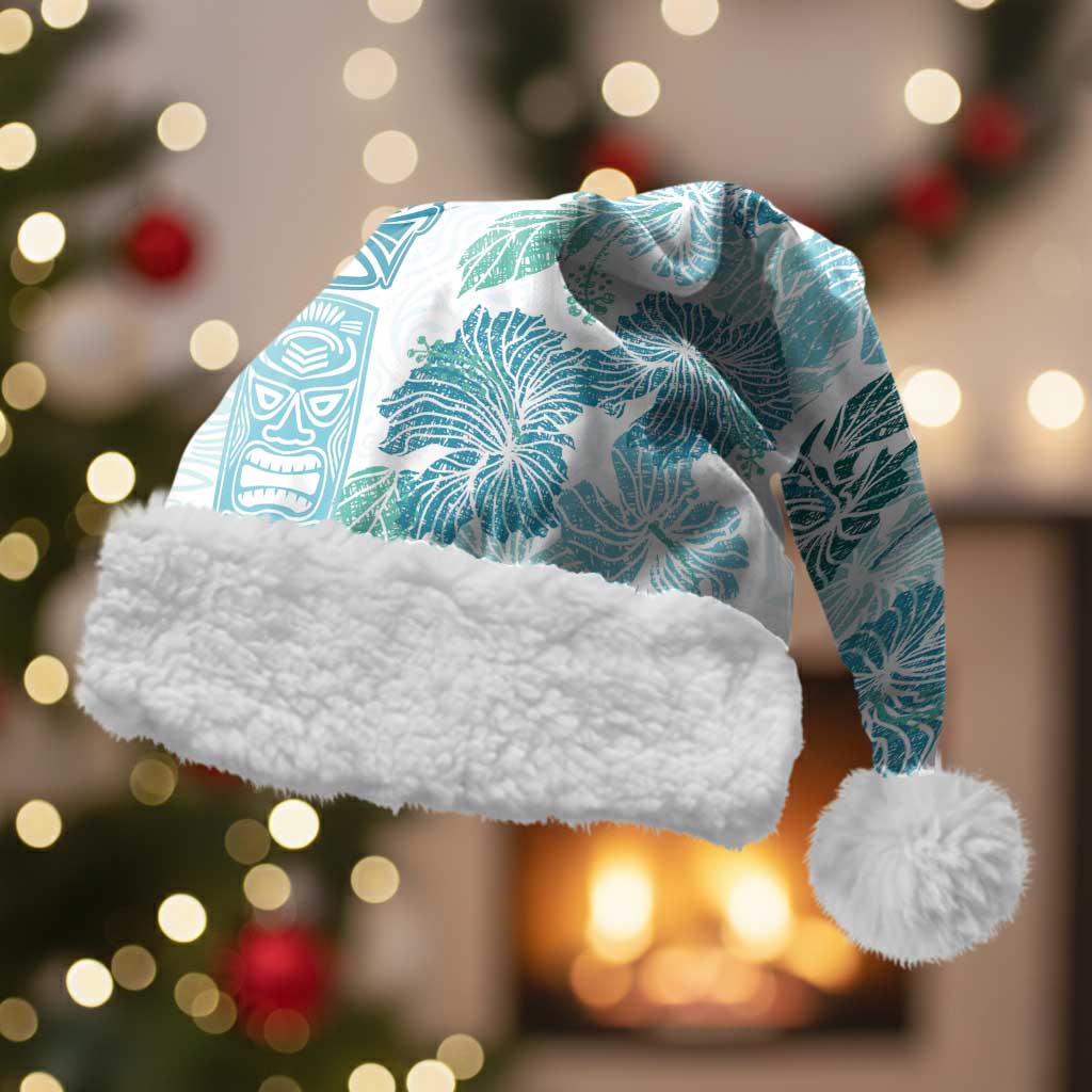 Christmas Aloha Hawaii Tiki Christmas Santa Hat Hibiscus Summer Colors - Polynesian Pride