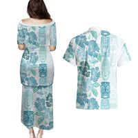 Christmas Aloha Hawaii Tiki Couples Matching Puletasi and Hawaiian Shirt Hibiscus Summer Colors LT7 - Polynesian Pride