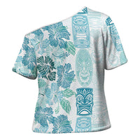 Christmas Aloha Hawaii Tiki Cross Shoulder Shirt Hibiscus Summer Colors LT7 - Polynesian Pride