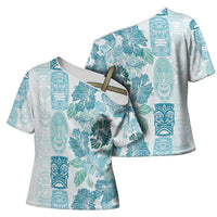 Christmas Aloha Hawaii Tiki Cross Shoulder Shirt Hibiscus Summer Colors LT7 - Polynesian Pride
