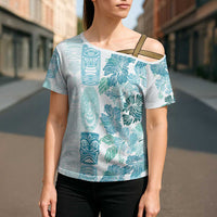 Christmas Aloha Hawaii Tiki Cross Shoulder Shirt Hibiscus Summer Colors LT7 - Polynesian Pride