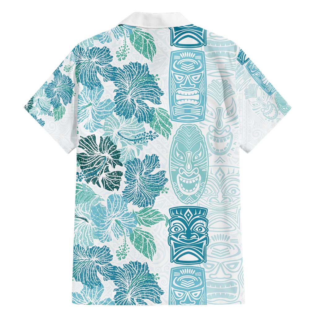 Christmas Aloha Hawaii Tiki Family Matching Long Sleeve Bodycon Dress and Hawaiian Shirt Hibiscus Summer Colors LT7 - Polynesian Pride