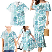 Christmas Aloha Hawaii Tiki Family Matching Mermaid Dress and Hawaiian Shirt Hibiscus Summer Colors LT7 - Polynesian Pride