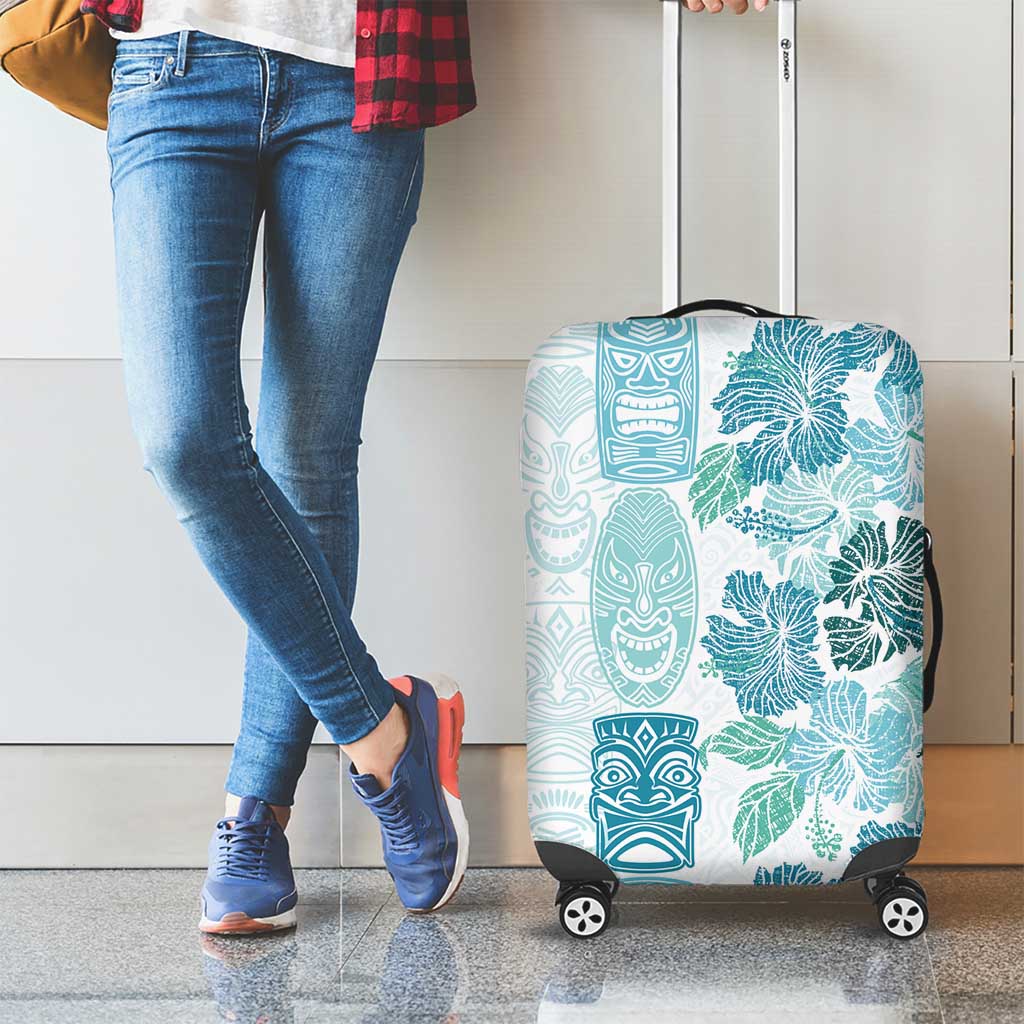 Christmas Aloha Hawaii Tiki Luggage Cover Hibiscus Summer Colors - Polynesian Pride