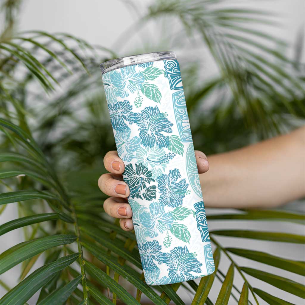 Christmas Aloha Hawaii Tiki Skinny Tumbler Hibiscus Summer Colors LT7 - Polynesian Pride