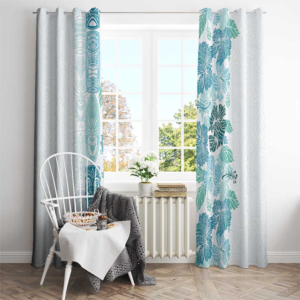 Christmas Aloha Hawaii Tiki Window Curtain Hibiscus Summer Colors - Polynesian Pride