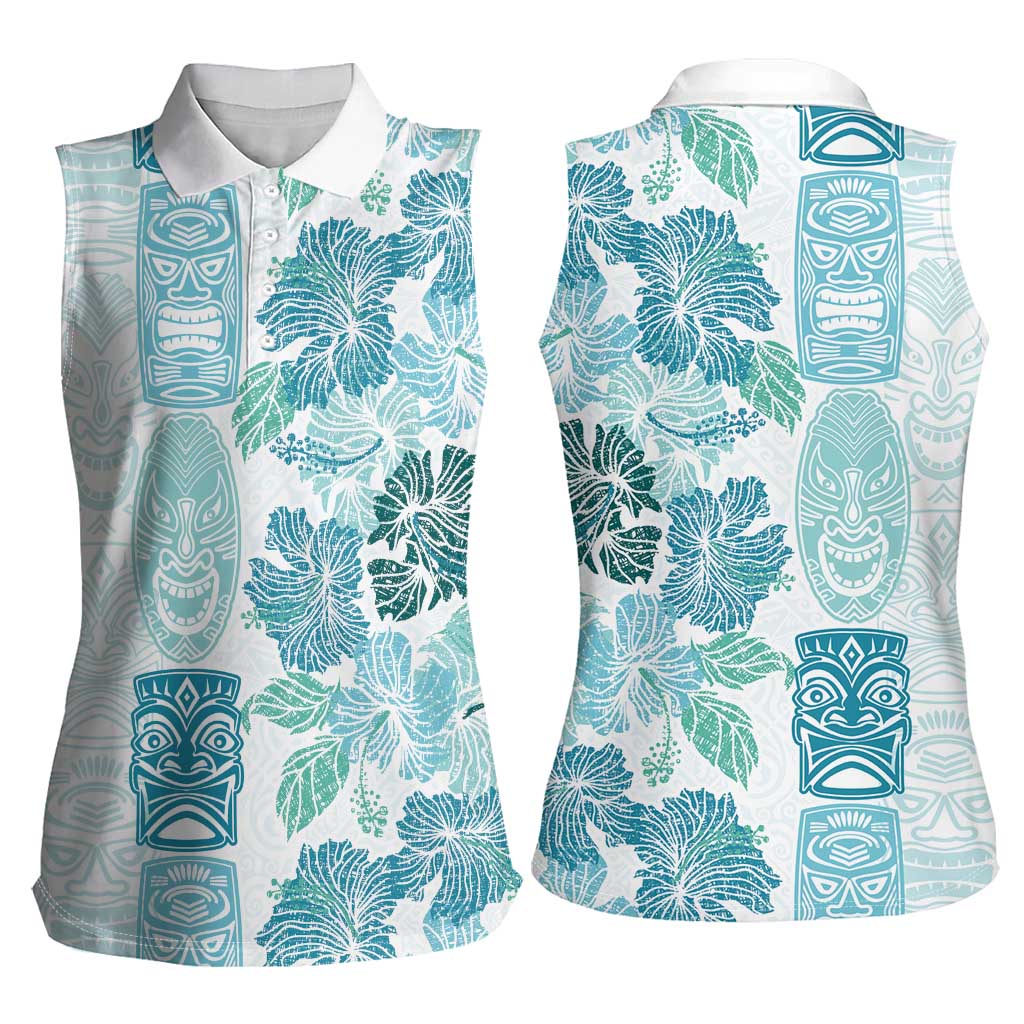 Christmas Aloha Hawaii Tiki Women Sleeveless Polo Shirt Hibiscus Summer Colors LT7 - Polynesian Pride