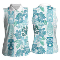 Christmas Aloha Hawaii Tiki Women Sleeveless Polo Shirt Hibiscus Summer Colors LT7 - Polynesian Pride