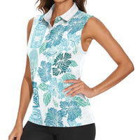 Christmas Aloha Hawaii Tiki Women Sleeveless Polo Shirt Hibiscus Summer Colors LT7 - Polynesian Pride