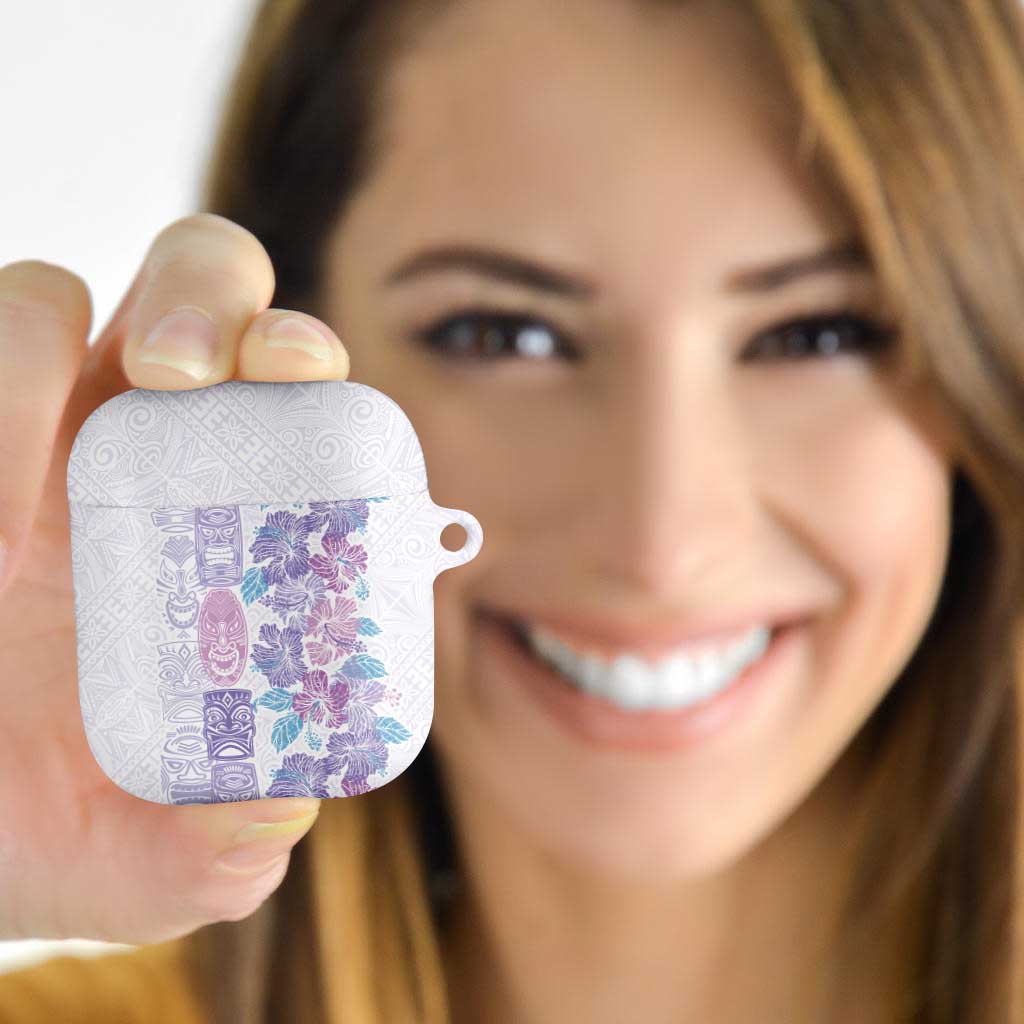 Christmas Aloha Hawaii Tiki AirPods Case Hibiscus Winter Colors - Polynesian Pride