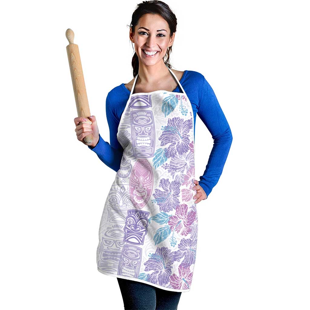 Christmas Aloha Hawaii Tiki Apron Hibiscus Winter Colors - Polynesian Pride