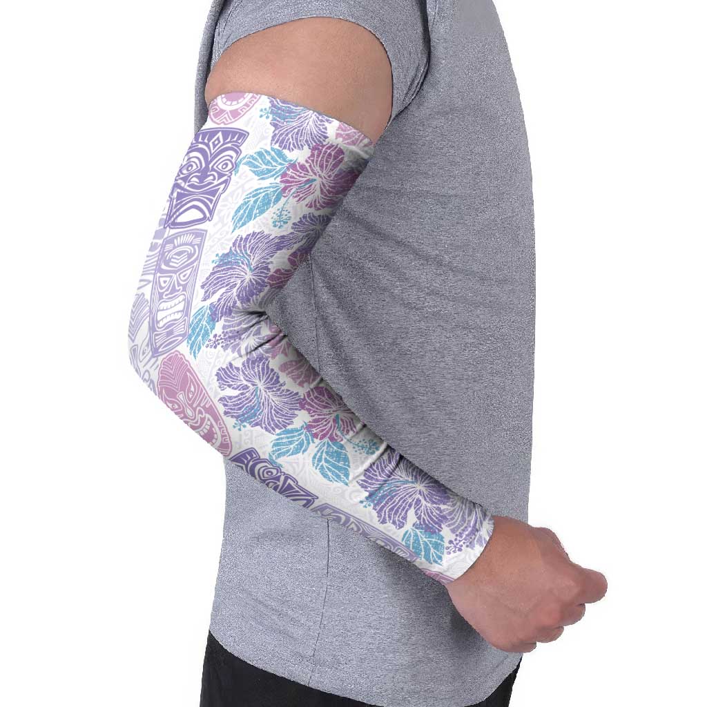 Christmas Aloha Hawaii Tiki Arm Sleeves Hibiscus Winter Colors - Polynesian Pride