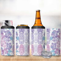 Christmas Aloha Hawaii Tiki 4 in 1 Can Cooler Tumbler Hibiscus Winter Colors LT7 - Polynesian Pride