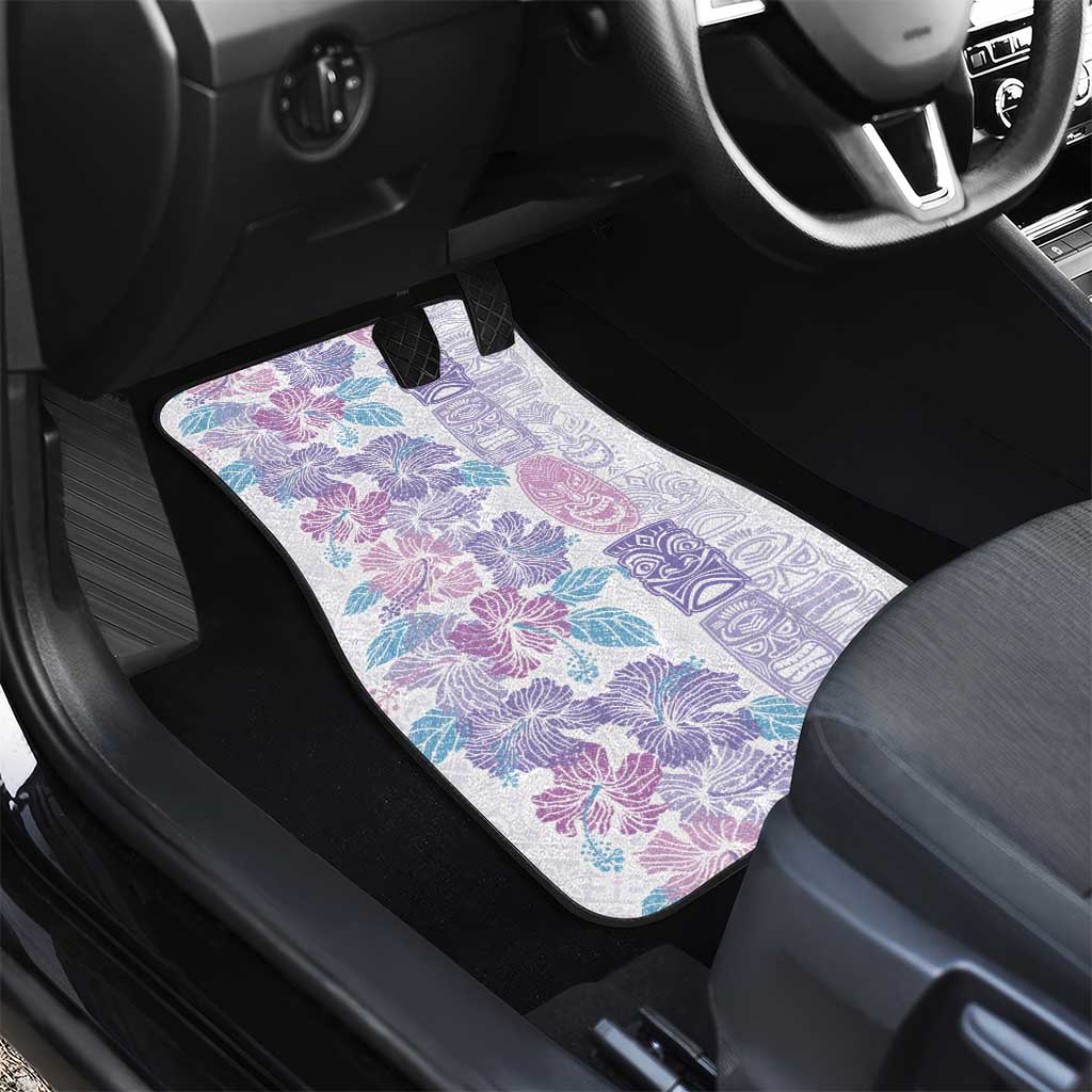 Christmas Aloha Hawaii Tiki Car Mats Hibiscus Winter Colors - Polynesian Pride