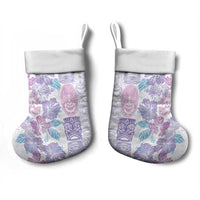 Christmas Aloha Hawaii Tiki Christmas Stocking Hibiscus Winter Colors - Polynesian Pride
