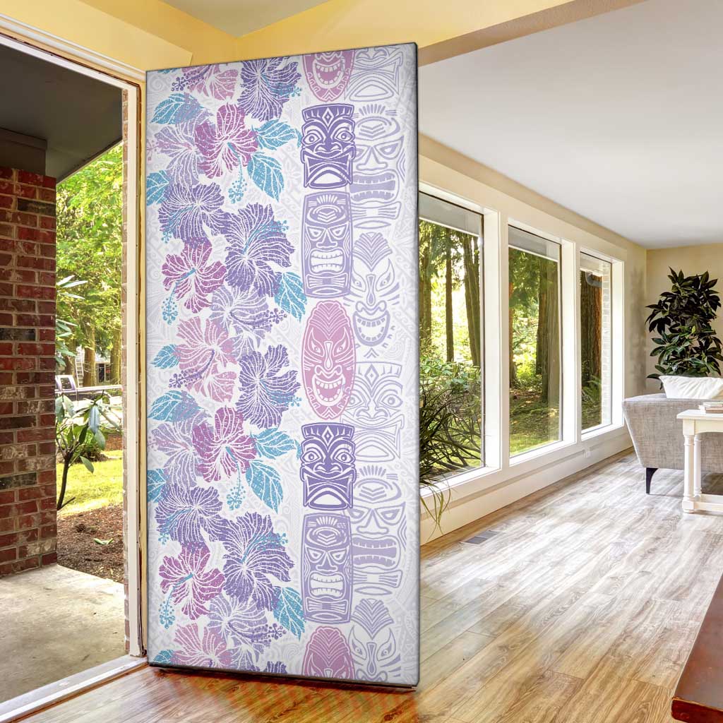 Christmas Aloha Hawaii Tiki Door Cover Hibiscus Winter Colors - Polynesian Pride