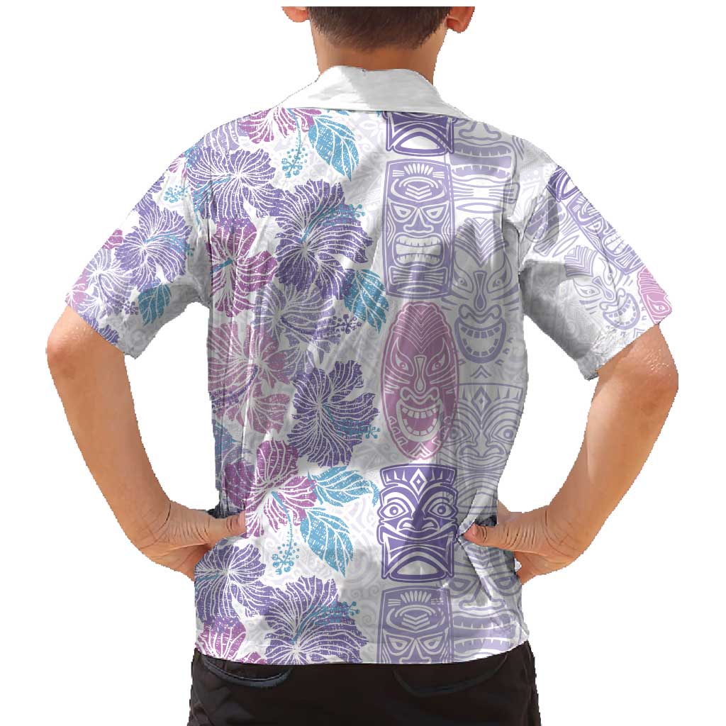 Christmas Aloha Hawaii Tiki Family Matching Mermaid Dress and Hawaiian Shirt Hibiscus Winter Colors LT7 - Polynesian Pride