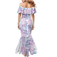 Christmas Aloha Hawaii Tiki Family Matching Mermaid Dress and Hawaiian Shirt Hibiscus Winter Colors LT7 - Polynesian Pride