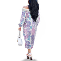Christmas Aloha Hawaii Tiki Family Matching Off The Shoulder Long Sleeve Dress and Hawaiian Shirt Hibiscus Winter Colors LT7 - Polynesian Pride