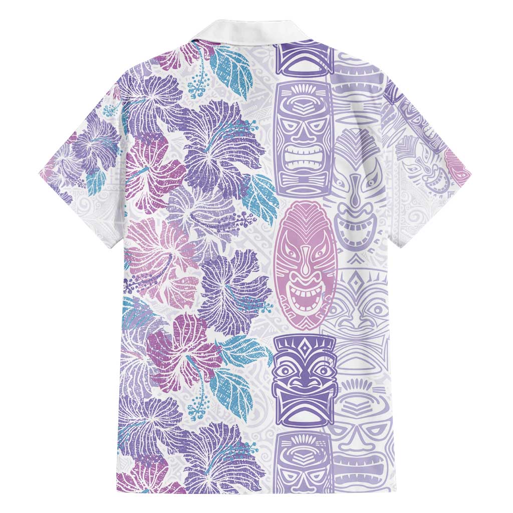 Christmas Aloha Hawaii Tiki Family Matching Puletasi and Hawaiian Shirt Hibiscus Winter Colors LT7 - Polynesian Pride