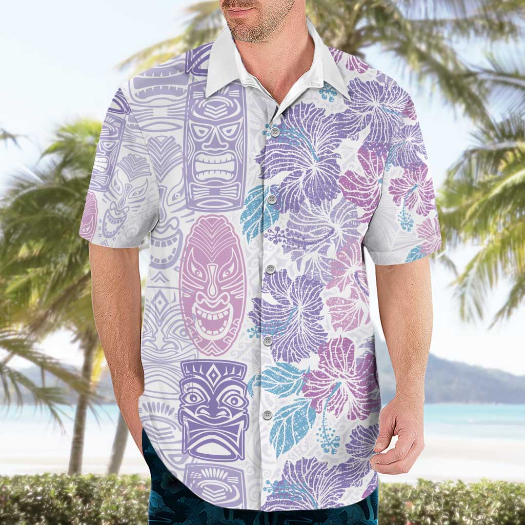 Christmas Aloha Hawaii Tiki Hawaiian Shirt Hibiscus Winter Colors - Polynesian Pride