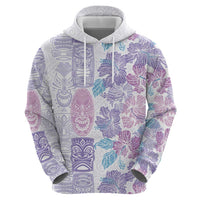 Christmas Aloha Hawaii Tiki Hoodie Hibiscus Winter Colors - Polynesian Pride