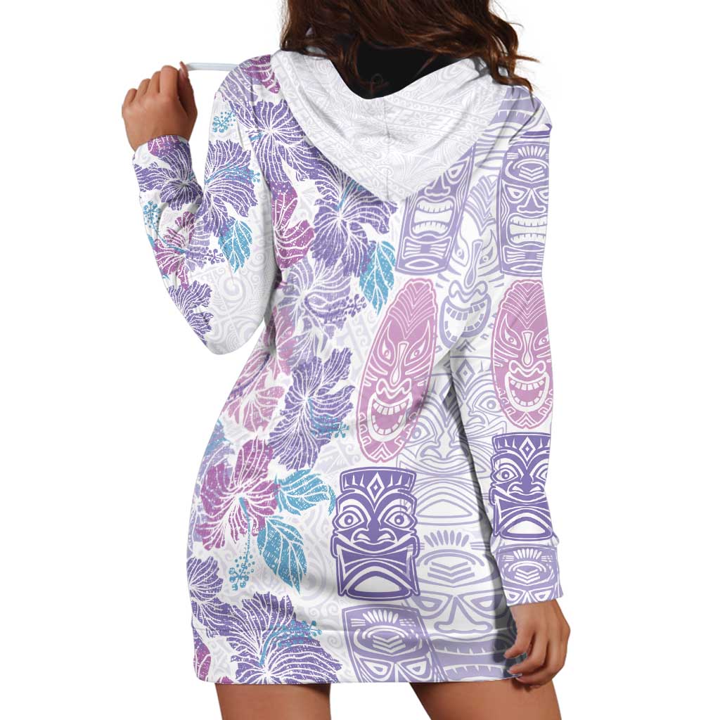 Christmas Aloha Hawaii Tiki Hoodie Dress Hibiscus Winter Colors LT7 - Polynesian Pride