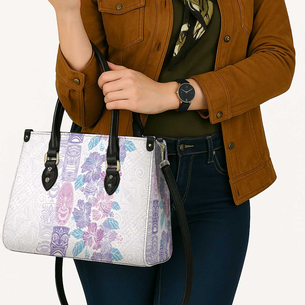 Christmas Aloha Hawaii Tiki Leather Bag Hibiscus Winter Colors - Polynesian Pride