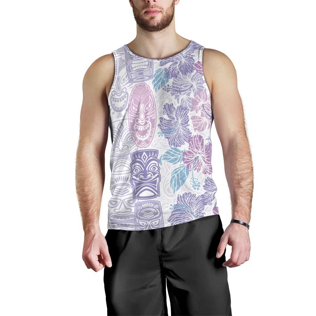 Christmas Aloha Hawaii Tiki Men Tank Top Hibiscus Winter Colors - Polynesian Pride