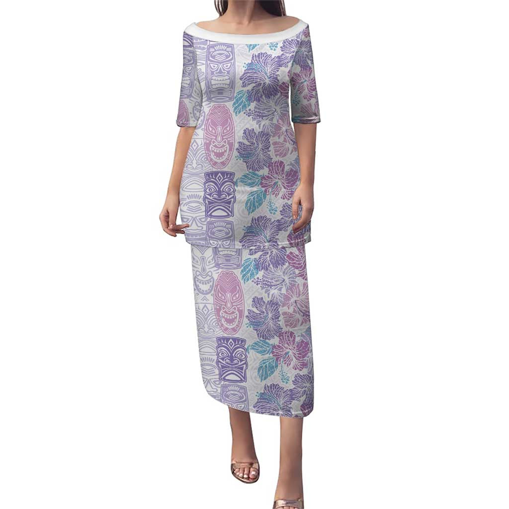Christmas Aloha Hawaii Tiki Puletasi Hibiscus Winter Colors - Polynesian Pride
