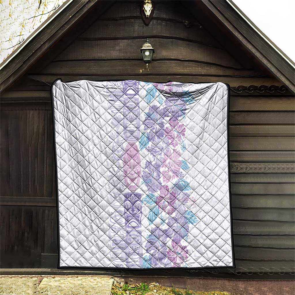 Christmas Aloha Hawaii Tiki Quilt Hibiscus Winter Colors - Polynesian Pride