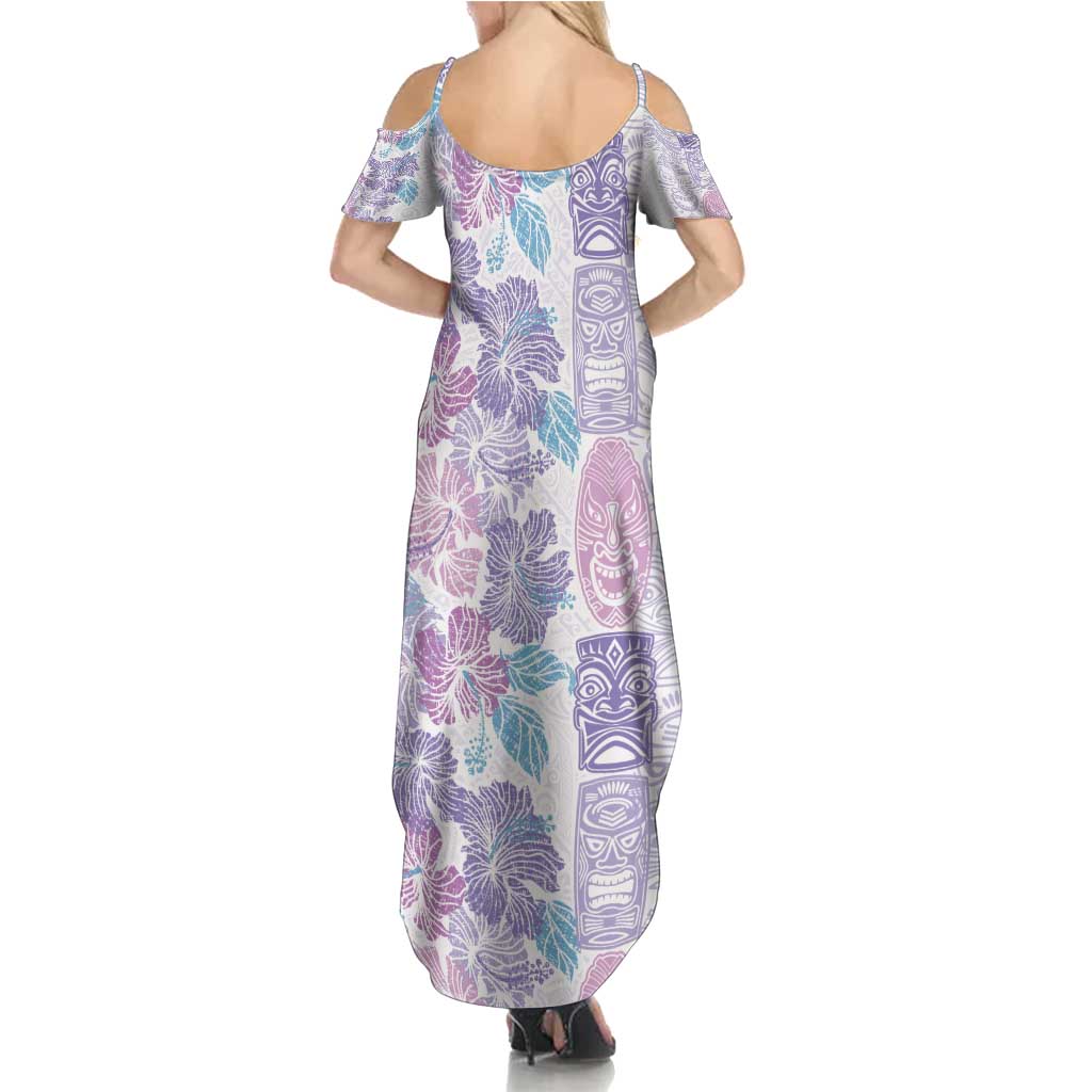Christmas Aloha Hawaii Tiki Summer Maxi Dress Hibiscus Winter Colors - Polynesian Pride