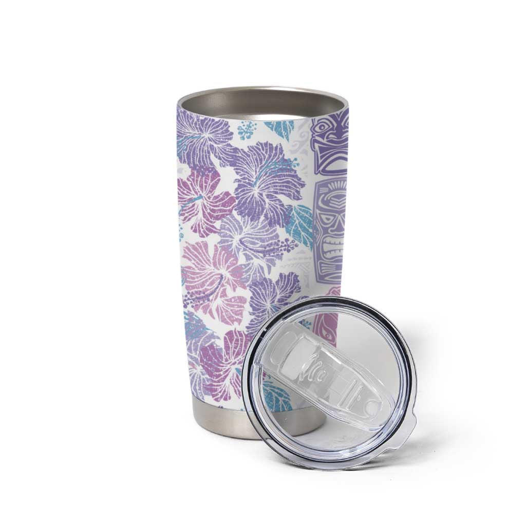 Christmas Aloha Hawaii Tiki Tumbler Cup Hibiscus Winter Colors - Polynesian Pride