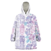 Christmas Aloha Hawaii Tiki Wearable Blanket Hoodie Hibiscus Winter Colors LT7 One Size Lavender - Polynesian Pride